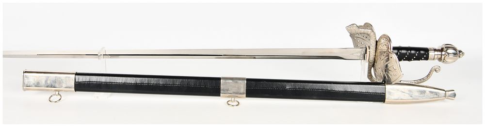 Lot 428: Modern Decorative Indian Serpent-Hilt Rapier Replica and Scabbard