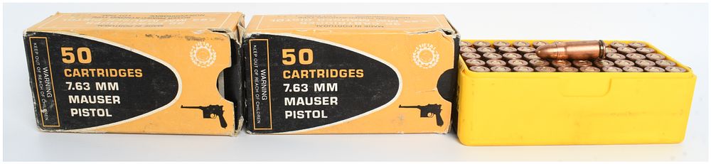 Lot 448: A Lot of 151 Rounds of 7.63mm Mauser Pistol Ammunition