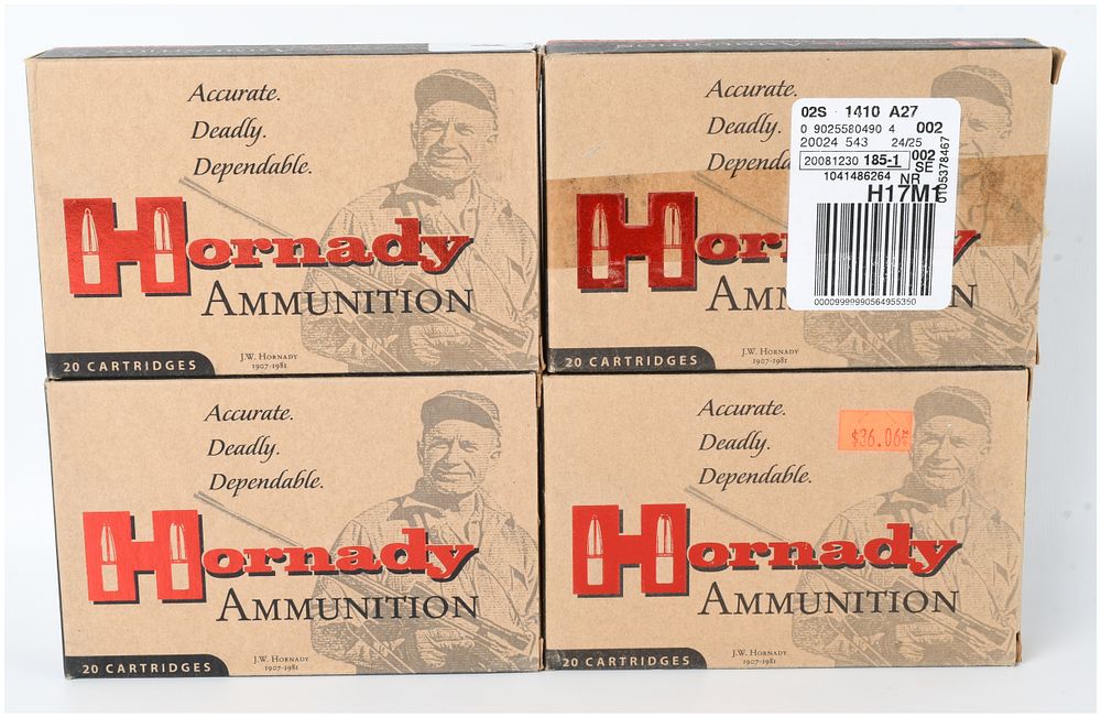 Lot 457: A Lot of 80 Rounds of Hornady Custom Rifle Ammunition 7.7x58 Jap