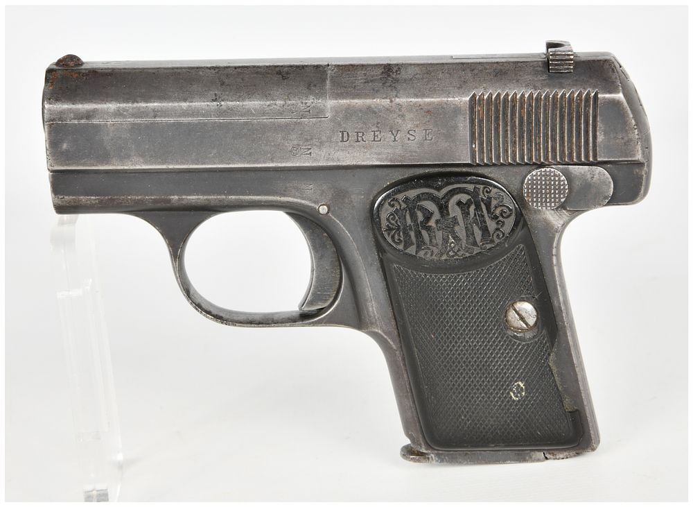 Lot 492: Dreyse Vest Pocket Model Semi-Automatic Pistol 6.35mm with 2 Inch Barrel