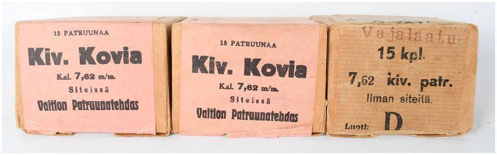 Lot 554: A Lot of 44 Rounds of Finnish Valtion Patruunatehdas 7.62x54mmR Rifle Ammunition