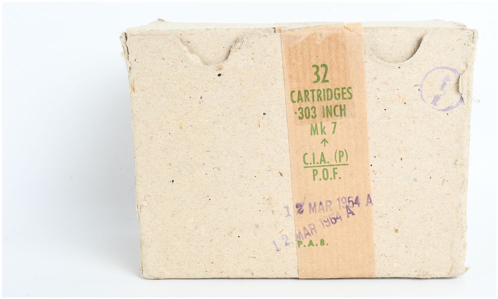 Lot 581: A Lot of 32 Pakistan Ordnance Factories Mk 7 Ammunition .303 British 1964