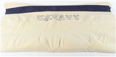 WWII U.S. Navy Medical Department Wool Blanket. A vintage United States Navy heavyweight wool 