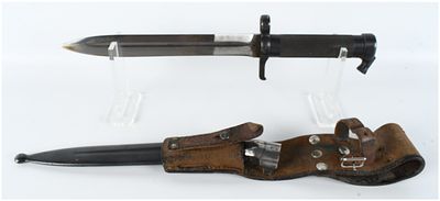 A Swedish Model 1896 Mauser Knife Bayonet with Scabbard and Leather Frog. A Swedish Model 1896 
