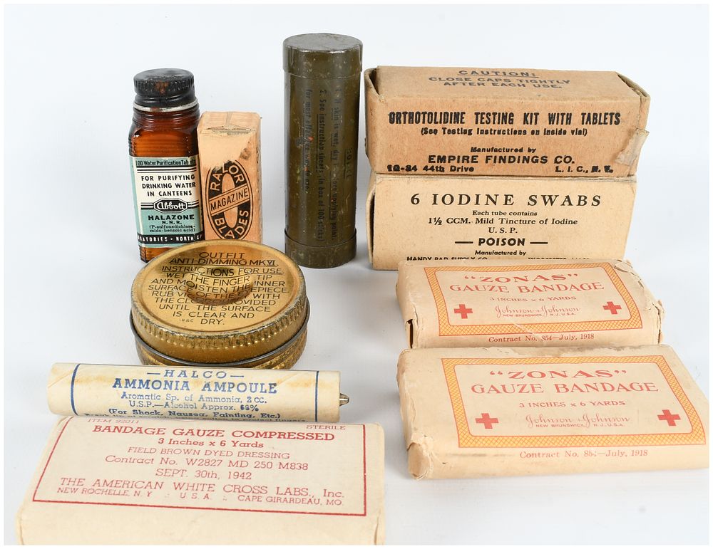 Lot 59: A Collection of WWI and WWII United States Military Medical and Field Gear