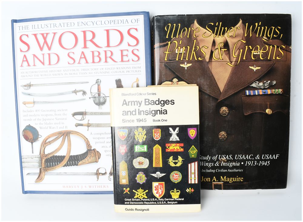 Lot 74: Withers, Maguire, and Rosignoli. Three Volumes on Military Weapons and Insignia. (DJ)