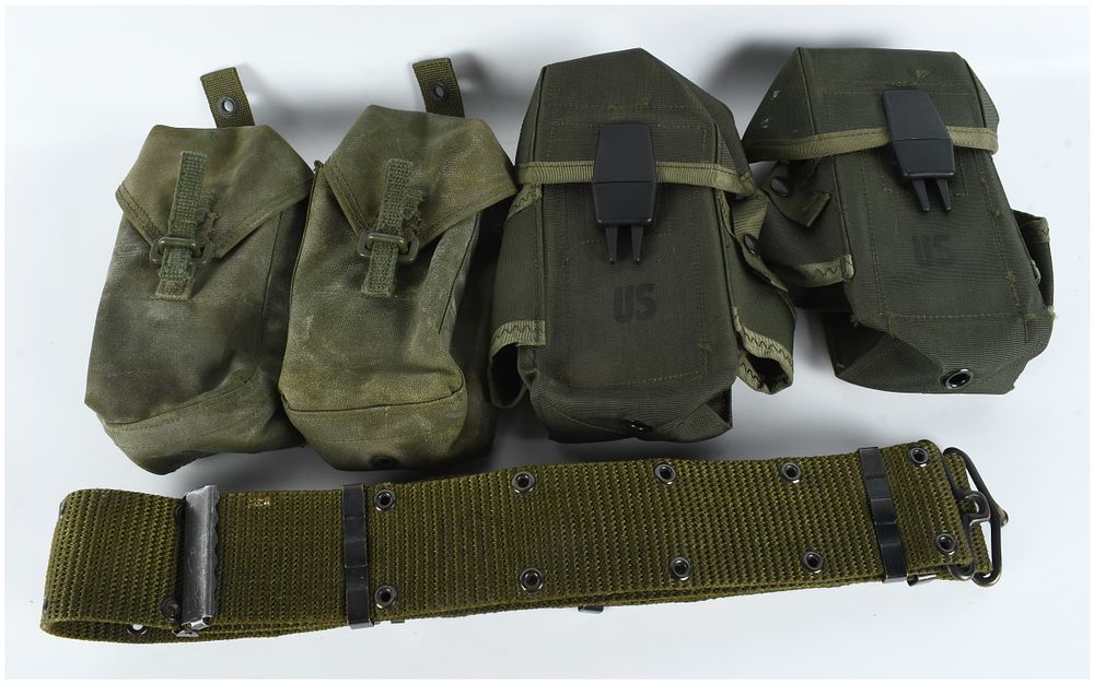 Lot 134: A Collection of US Military Ammunition Pouches and Individual Equipment Belt