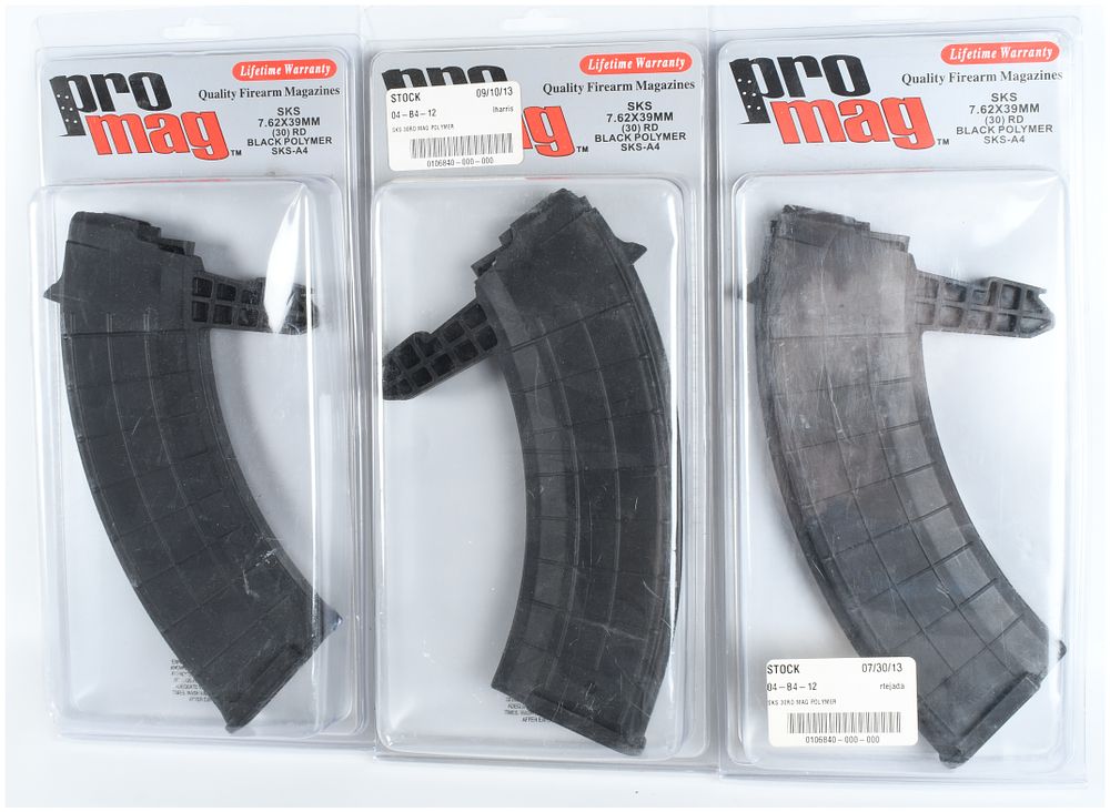 Lot 194: Three ProMag SKS-A4 30-Round Magazines 7.62x39mm
