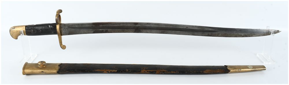Lot 230: British Pattern 1858 Naval Sword Bayonet and Scabbard