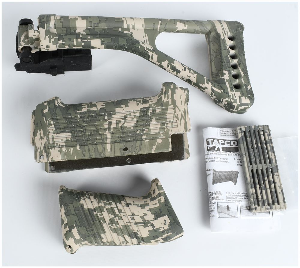 Lot 263: TAPCO AK-Style Digital Camouflage Polymer Furniture Set
