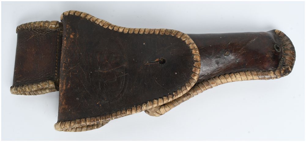 Lot 275: A Customized WWI United States M1917 Revolver Leather Holster Dated 1918