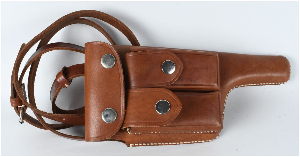 Lot 347: Mauser C96 Bolo Leather Shoulder Holster with Integrated Ammunition Pouches and Harness