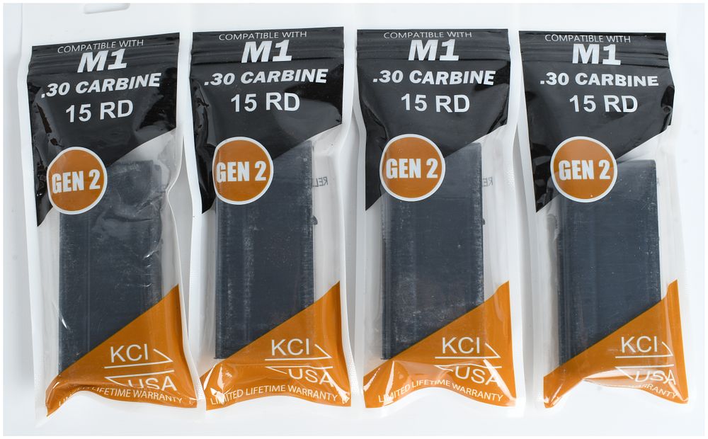 Lot 377: A Lot of 4 KCI USA M1 Carbine 15-Round Magazines .30 Carbine
