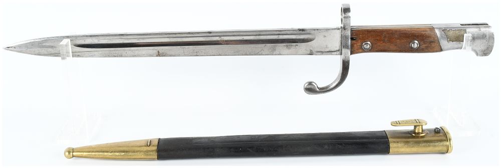 Lot 442: Imperial German Model 1871/84 Bayonet with Unit Markings and Scabbard