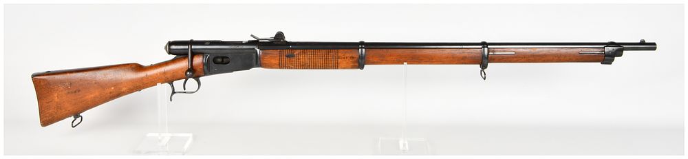 Lot 609: Valentin Sauerbrey Swiss Vetterli Model 1878 Bolt Action Repeating Rifle 10.4x38mm Rimfire with 33 Inch Barrel Antique