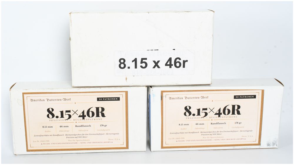 Lot 619: A Lot of 40 Formed 8.15x46R Empty Brass Casings and 20 Handloaded Cartridges
