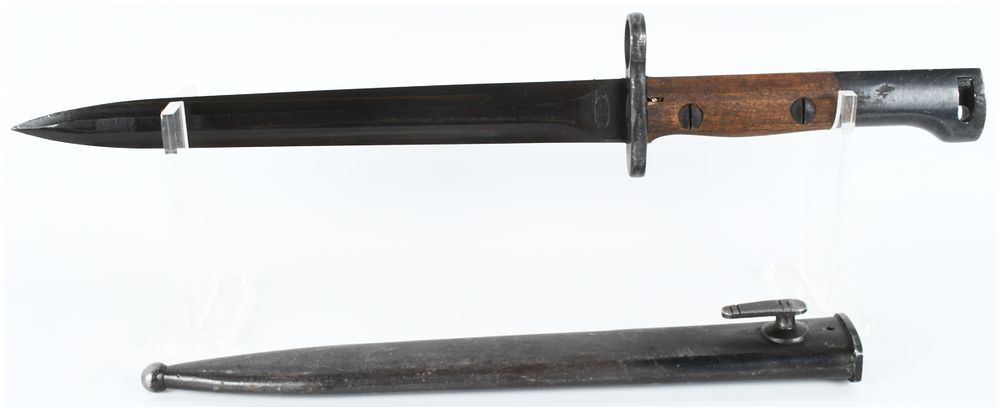 Lot 628: Japanese Type 30 Bayonet and Scabbard, Toyoda Automatic Loom Works