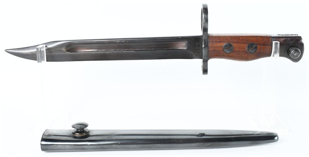 Lot 661: Indian Pattern No. 1 Mk II* Bayonet and Steel Scabbard by Rifle Factory Ishapore