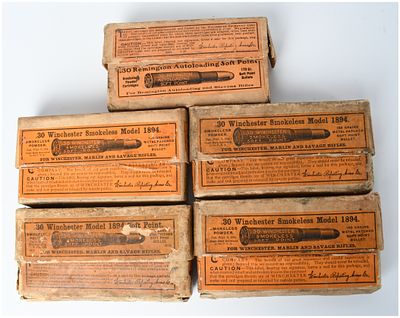 Winchester Repeating Arms Co. Model 1894 and Remington Autoloading Ammunition .30 Caliber with 