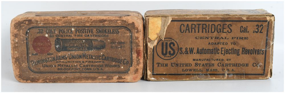 Lot 124: A Lot of 100 Rounds of .32 Caliber Ammunition by Remington-UMC and United States Cartridge Co