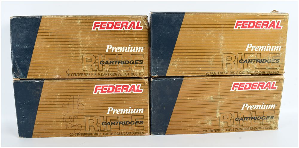 Lot 211: A Lot of 4 Boxes of Federal Premium Safari Centerfire Rifle Ammunition .416 Remington Magnum