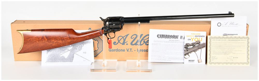 Lot 213: Cimarron Firearms Co. Model 1873 Single Action Revolving Carbine .44 W.C.F. with 18 Inch Barrel