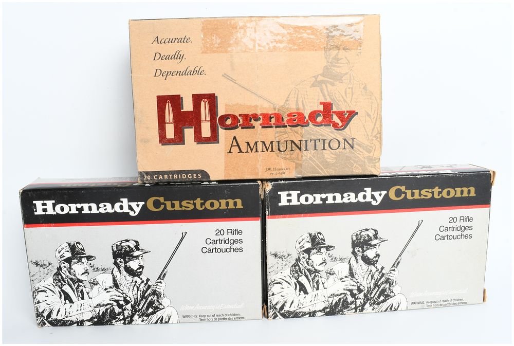 Lot 229: A Lot of 60 Rounds Hornady Custom Centerfire Rifle Ammunition .376 Steyr