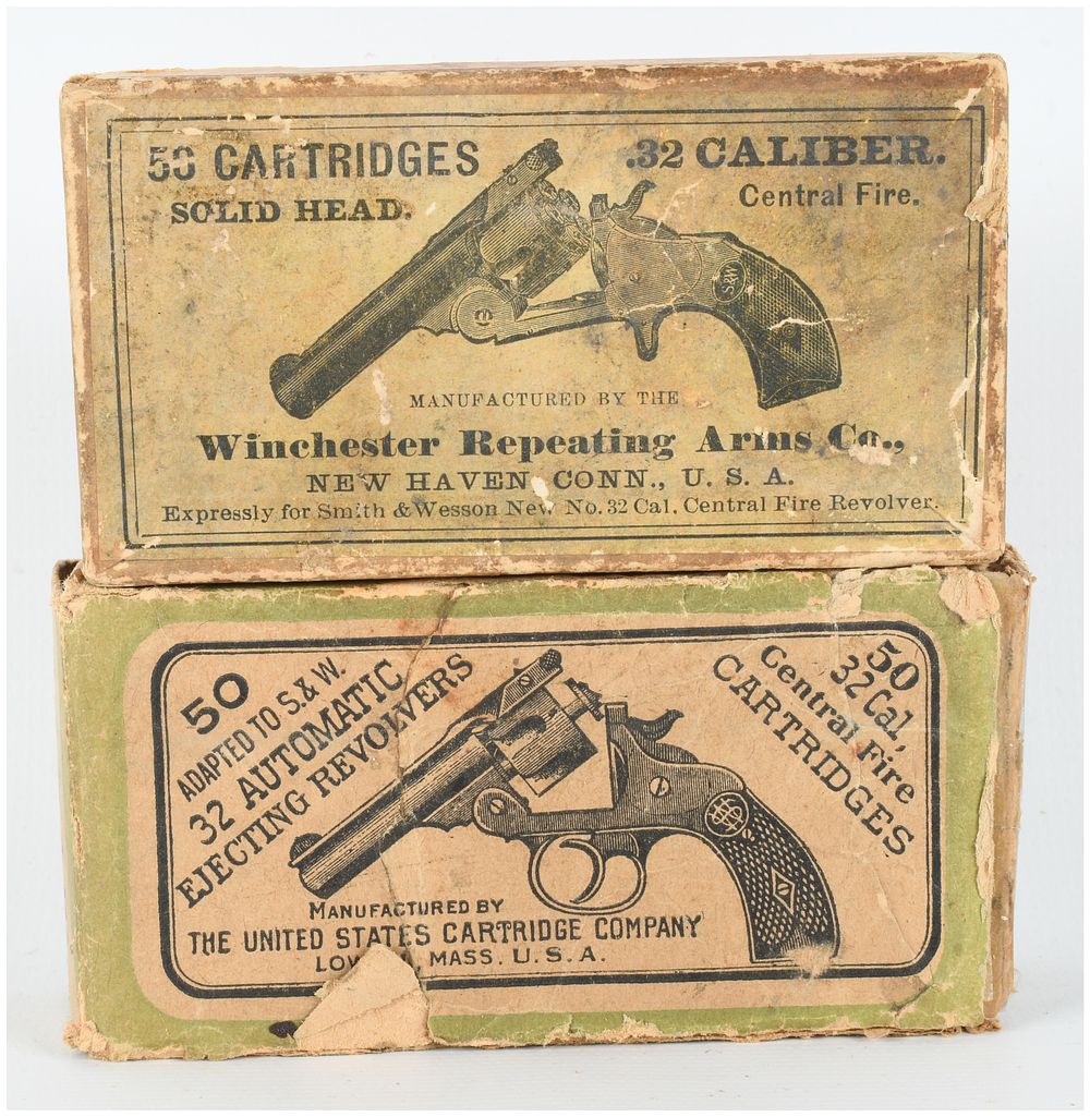 Lot 238: Winchester and US Cartridge Co .32 S&W Ammunition Lot of 58 Antique