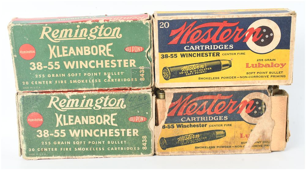 Lot 286: A Collection of 59 Rounds of Remington and Western .38-55 Winchester Centerfire Ammunition
