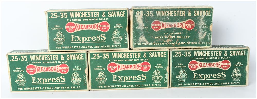 Lot 301: A Lot of 100 Remington Kleanbore Express .25-35 Winchester & Savage 117 Grain Cartridges