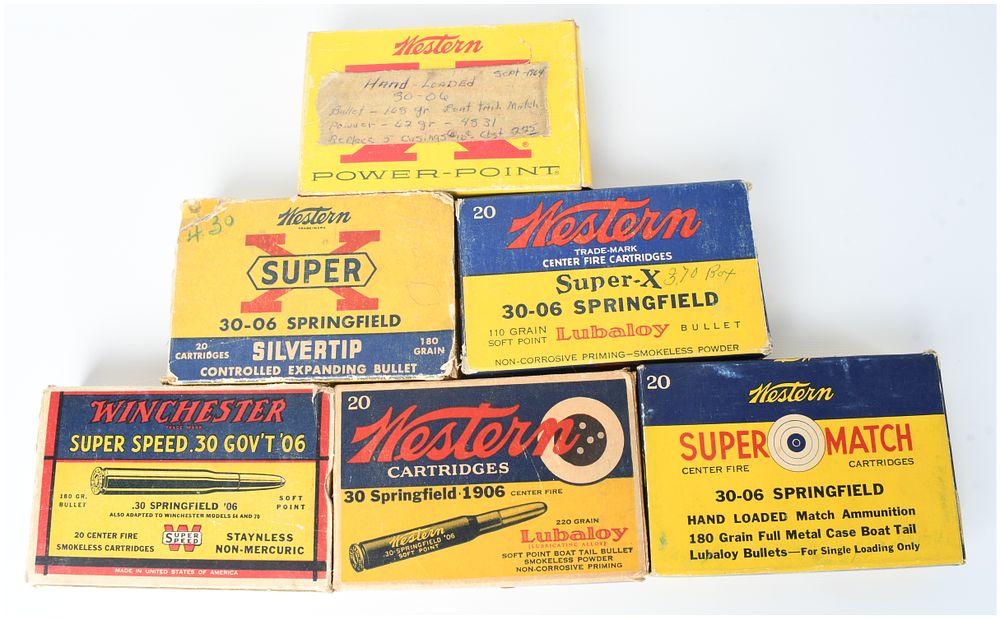 Lot 316: A Lot of 120 Rounds of Western and Winchester .30-06 Springfield Ammunition
