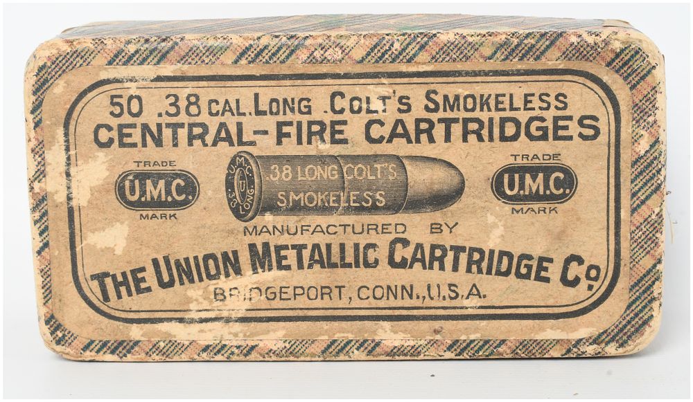 Lot 388: Remington-UMC .38 Long Colt Smokeless Central-Fire Cartridges a Lot of 50