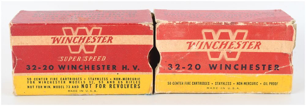 Lot 418: Winchester Super Speed and Staynless .32-20 Winchester Ammunition 100 Rounds