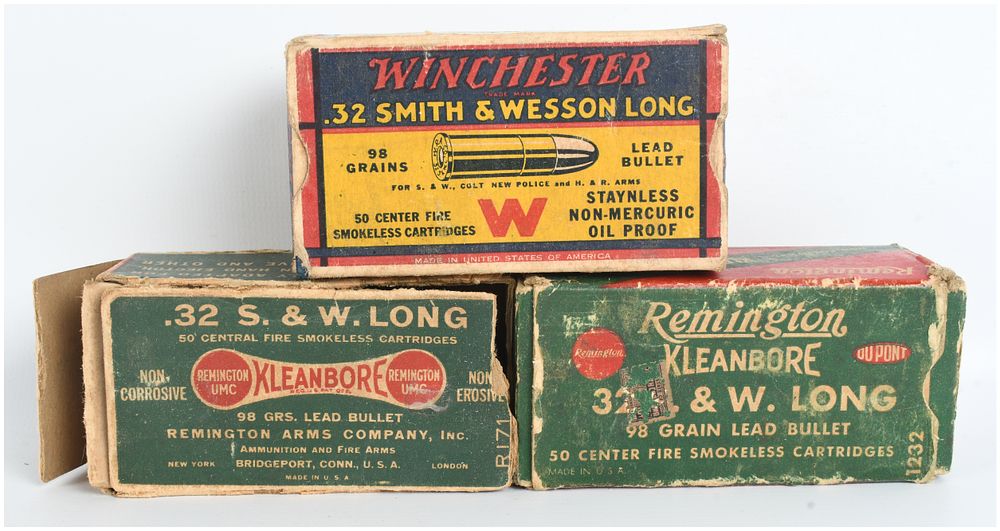 Lot 424: A Lot of 179 Rounds of Winchester and Remington .32 Smith & Wesson Long Ammunition