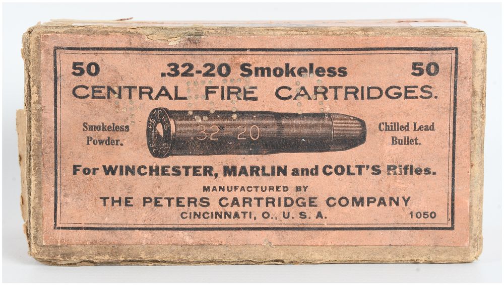Lot 478: A Lot of 29 Peters Cartridge Company .32-20 Smokeless Central Fire Cartridges