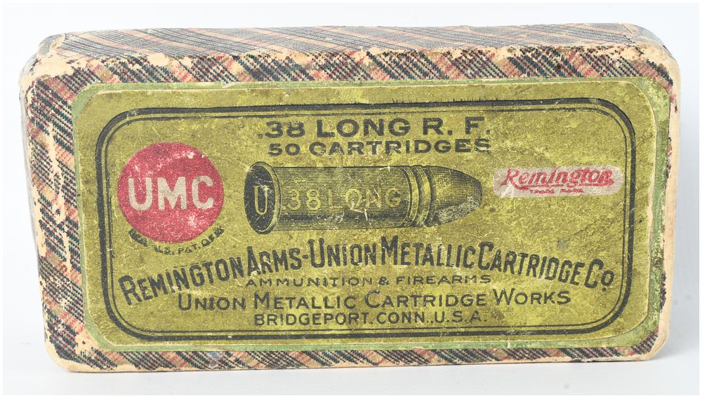 Lot 574: Remington Arms-Union Metallic Cartridge Co. .38 Long Rimfire Ammunition Antique