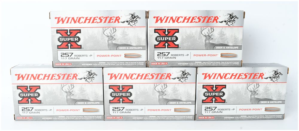 Lot 1012: A Lot of 100 Rounds of Winchester Super-X .257 Roberts +P Ammunition