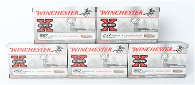 A Lot of 100 Rounds of Winchester Super-X .257 Roberts +P Ammunition. This lot features 100 