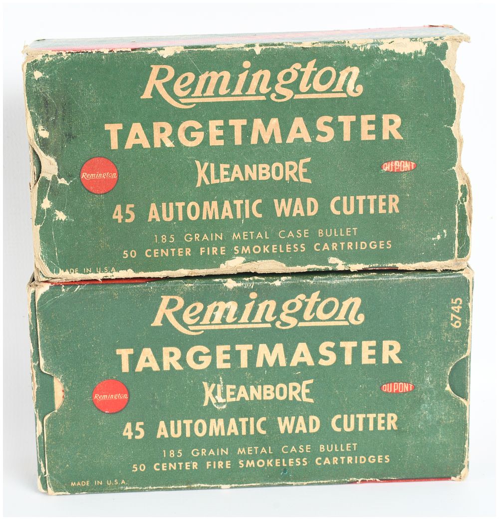 Lot 1015: A Lot of 100 Rounds of Remington Targetmaster Kleanbore .45 Automatic Wad Cutter Ammunition