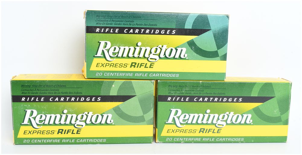 Lot 1060: A Lot of 59 Pieces of Remington Express Rifle Ammunition .17 Remington including 42 Live Rounds and 17 Empty Brass Casings