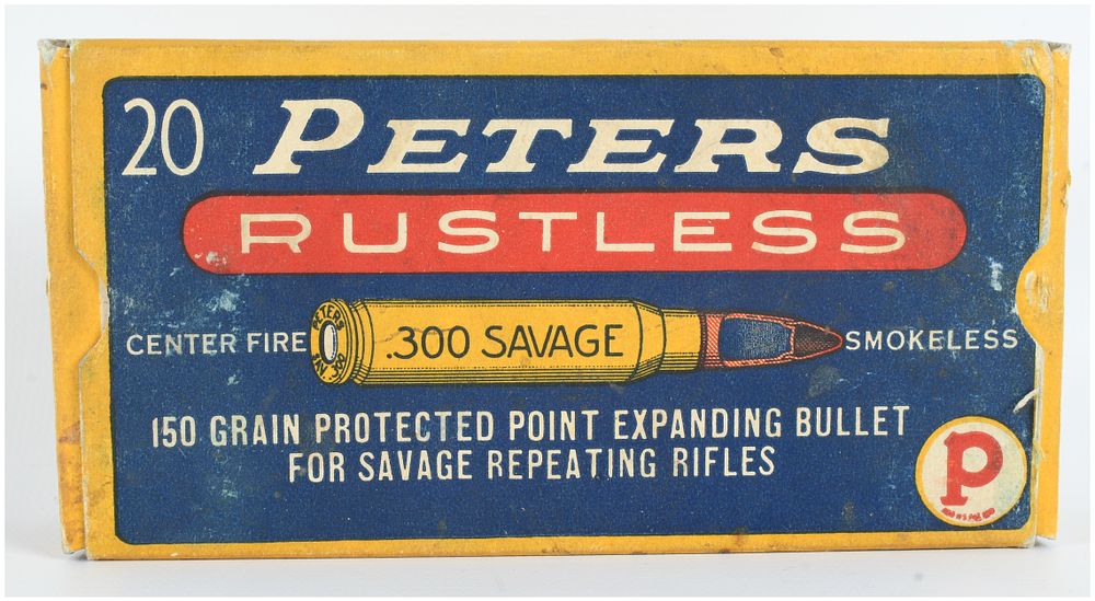 Lot 1210: A Lot of 17 Rounds Peters Rustless Center Fire Ammunition .300 Savage