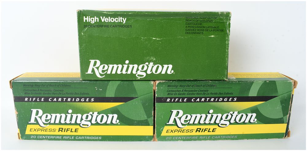 Lot 1222: Remington Express Rifle and High Velocity Ammunition .444 Marlin 60 Rounds