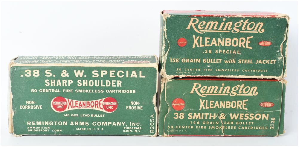 Lot 1243: A Lot of 128 Rounds of Remington Kleanbore .38 Special and .38 Smith & Wesson Ammunition