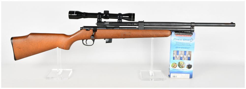 Lot 1248: Marlin Model 25N and Pneu-Dart Model 193 Bolt Action Dart Rifle .22 LR and .50 Caliber