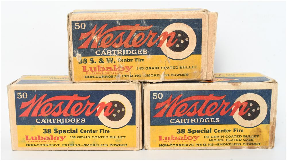 Lot 1273: Western Cartridge Company Lubaloy .38 S&W and .38 Special Ammunition 145 Rounds