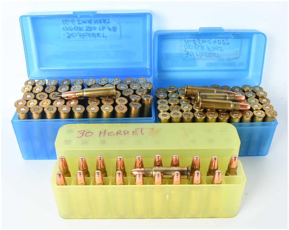 Lot 1297: A Collection of 123 Rounds of Remanufactured .30 Herrett Ammunition