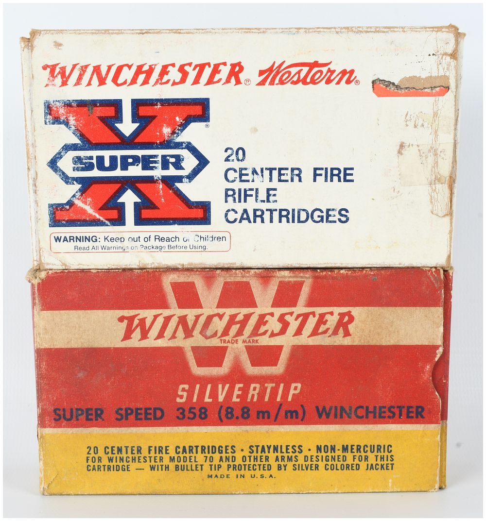 Lot 1315: A Lot of 40 Rounds of Winchester .358 Winchester Silvertip Ammunition
