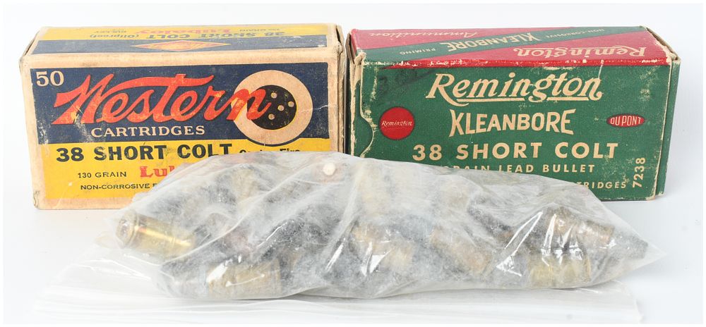 Lot 1333: A Lot of 132 Rounds of Western and Remington .38 Short Colt Ammunition