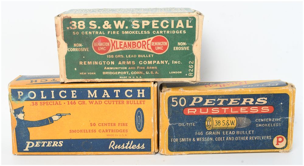 Lot 1363: A Lot of 103 Rounds and 22 Empty Brass Casings of .38 Special and .38 S.&W. Ammunition