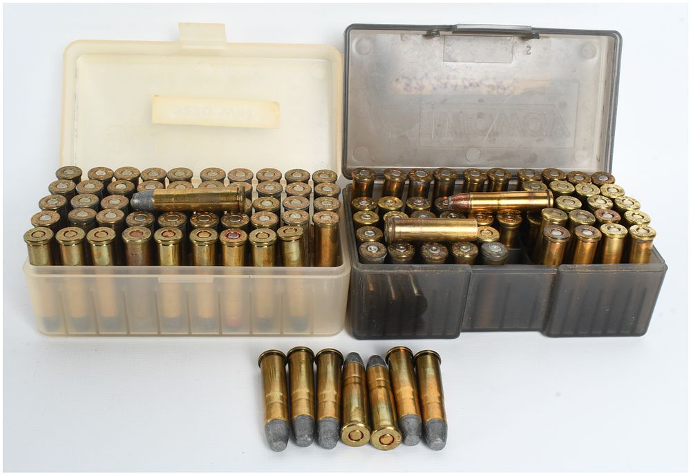 Lot 1387: A Collection of 83 Rounds of .32-20 Winchester Ammunition and 24 Empty Brass Casings